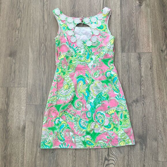 Lilly Pulitzer Sz 4 Nina Shift dress Multi-Color Tropical Beach Resortwear Rare - Picture 2 of 10